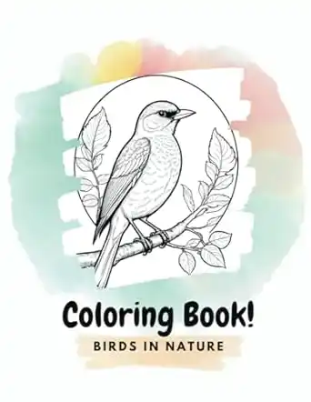 Coloring Book Birds in Nature